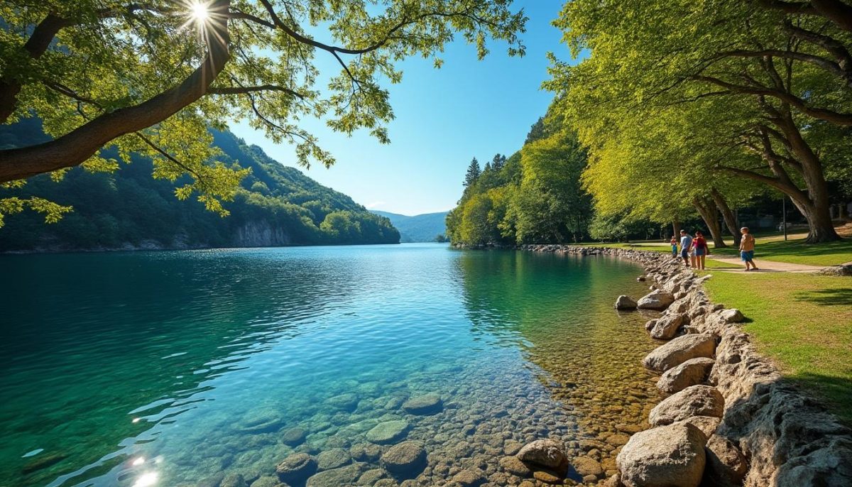 découvrez le lac du peiroou à saint-rémy-de-provence : un lieu idéal pour une balade en pleine nature et profiter d'une baignade rafraîchissante dans un cadre paisible.